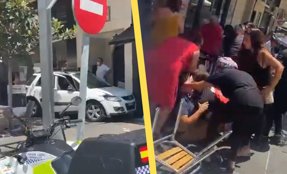 Spansk terrorskräck: Nio skadade när bil kör in i folkmassa