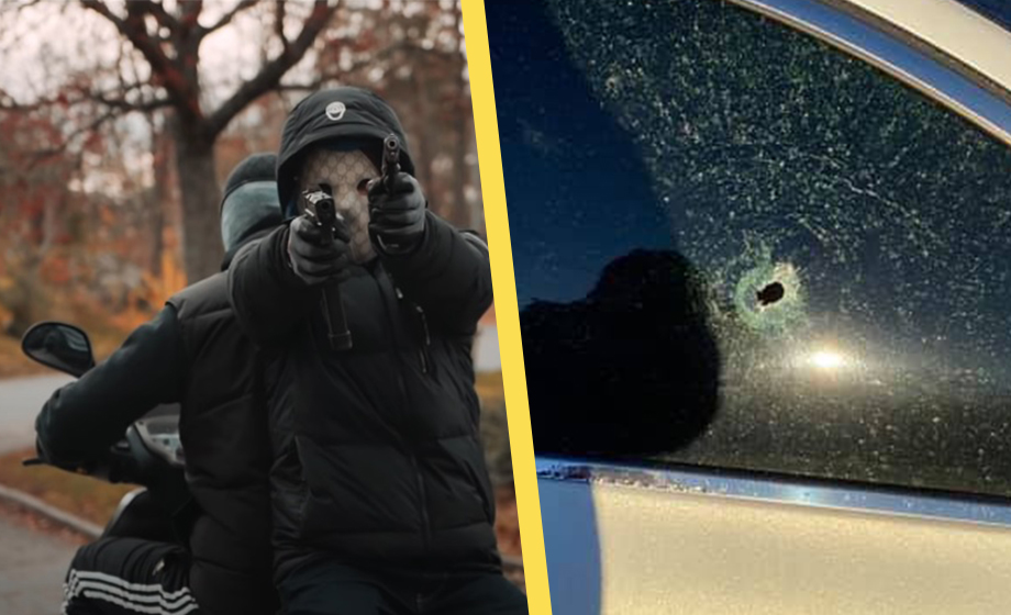 DRIVE BY: Gäng på mopeder sköt mot Audi – spädbarn i bilen