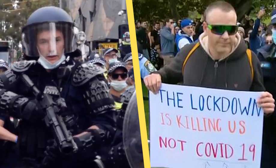 Protesterar mot coronarestriktioner – beskjuts med gummikulor och tårgas