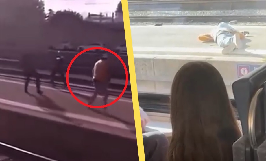 VIDEO: Polis skjuter ihjäl knivman på tågstation
