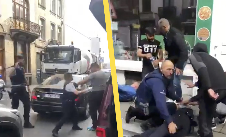 VIDEO: Polis förlorade medvetandet efter brutalt överfall