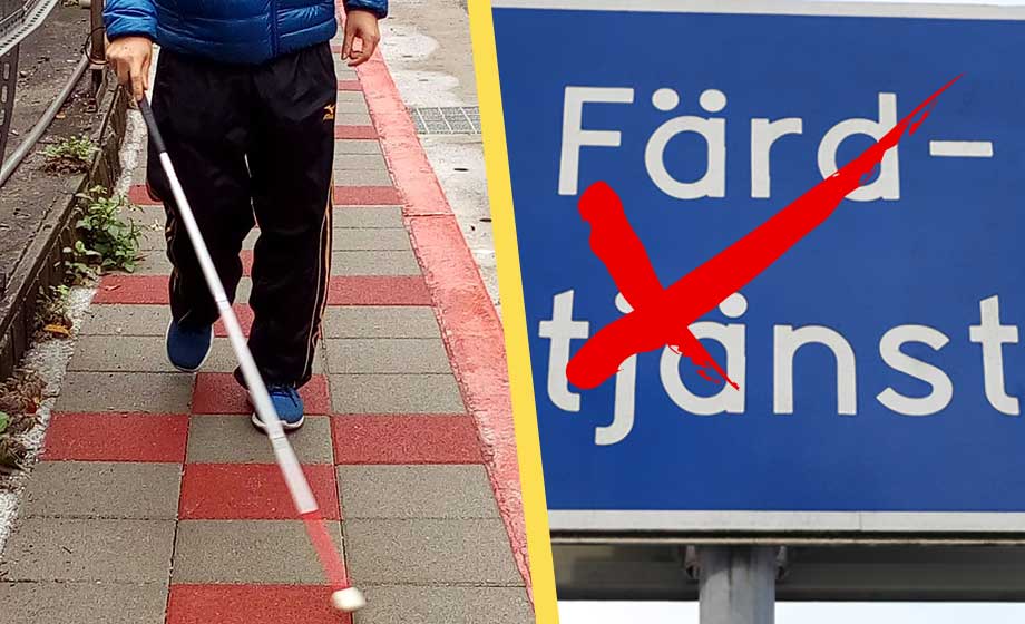 Blind nekas färdtjänst – regionen behöver spara pengar