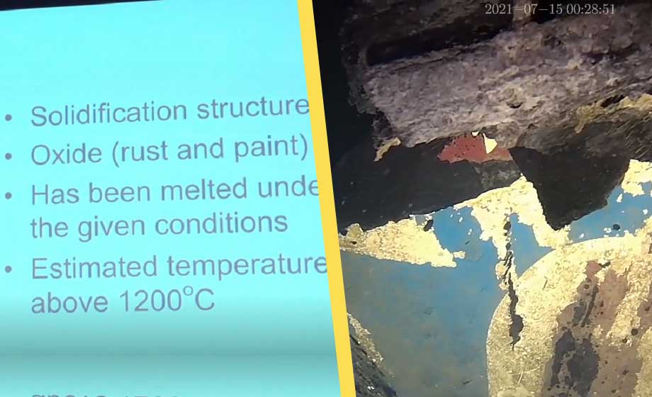 Experter: Skador på Estonias bogvisir har orsakats av kraftig värme