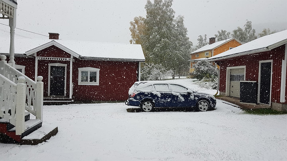 Ovanligt tidig vinter i Norrland
