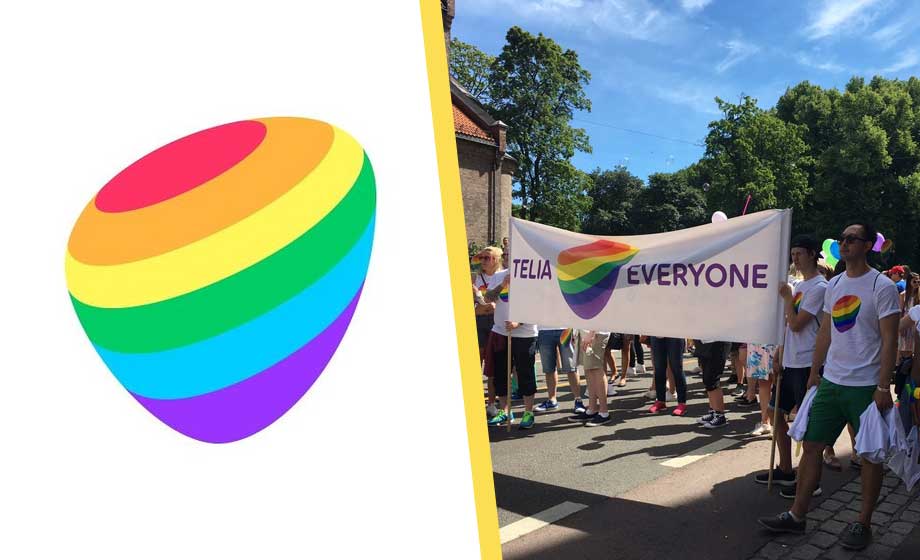 Telia sätter regnbågsfärger på loggan – kundservice hånar kritiker