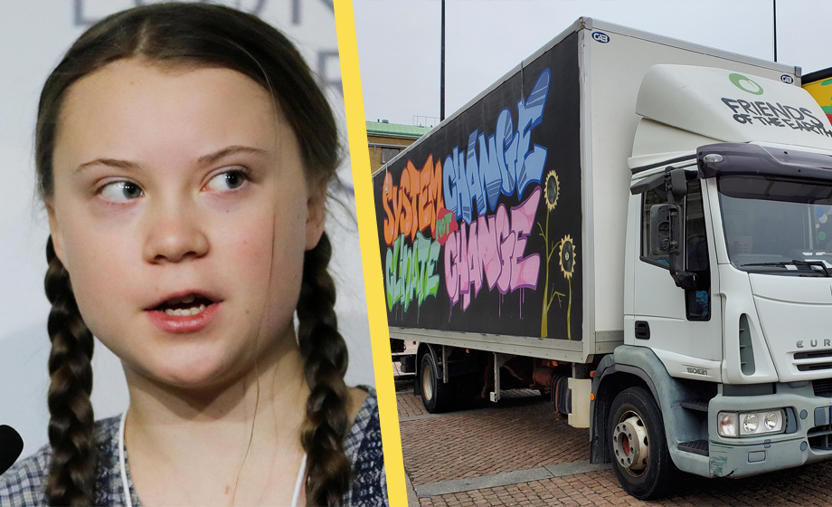 AVSLÖJAR: Gretas aktivister kör förbjuden lastbil – mitt i miljözon