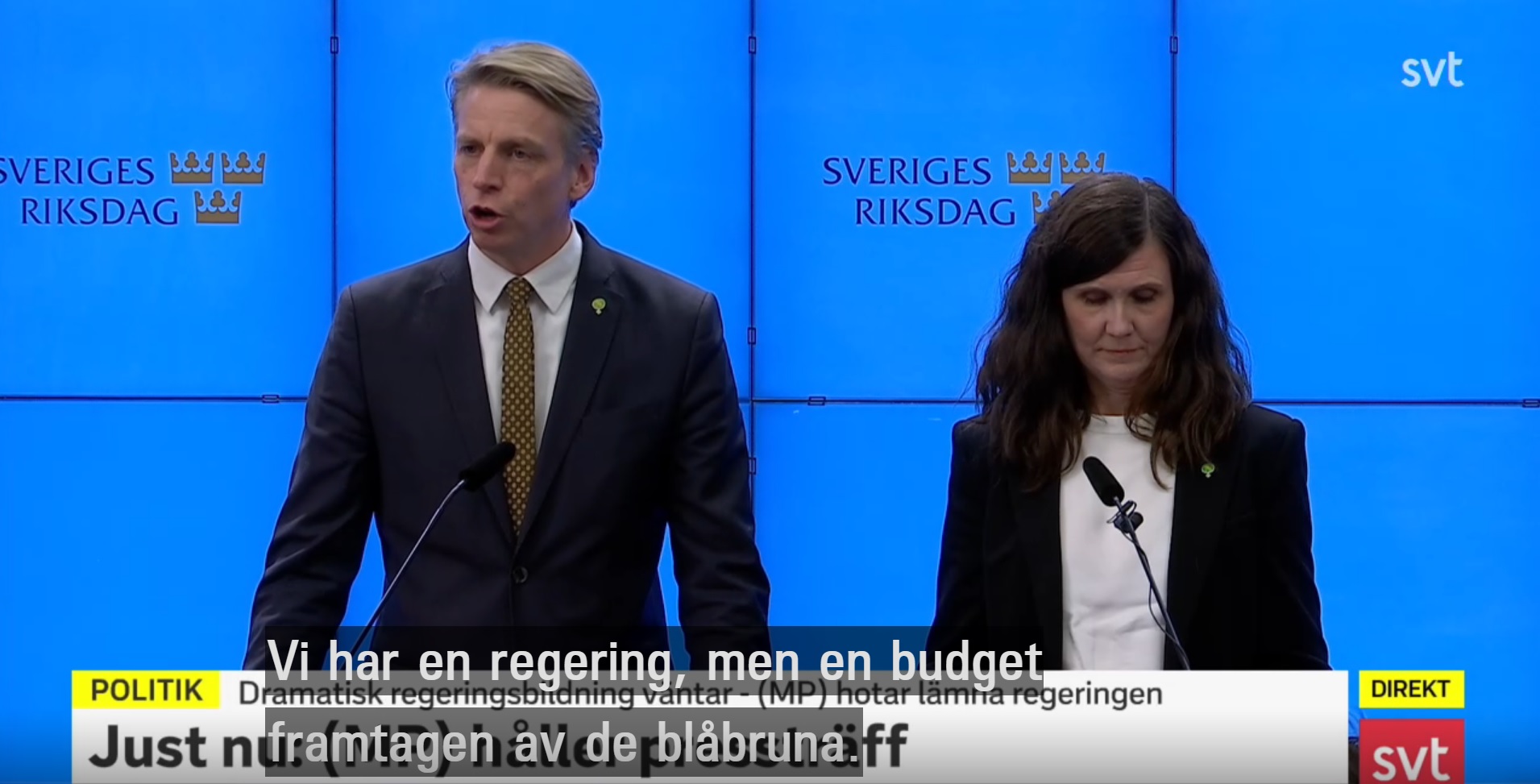 Efter ”blåbrun” budget – MP lämnar regeringen