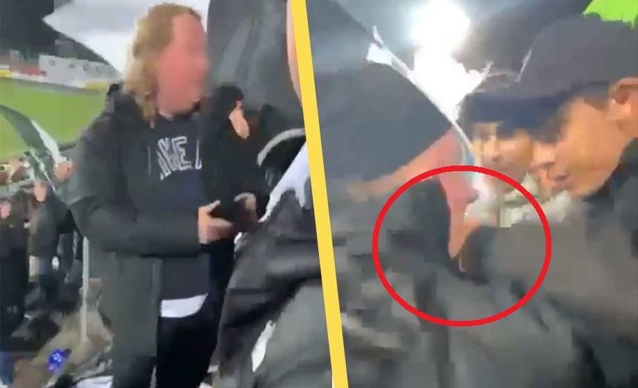 VIDEO: Gäng misshandlar fotbollsbesökare – ”Mammas död”