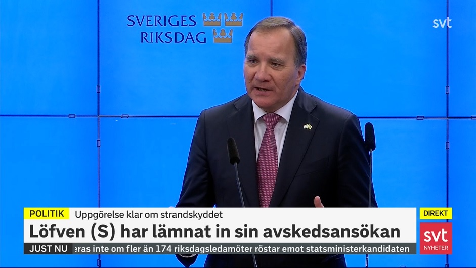 Stefan Löfven har lämnat in avskedsansökan