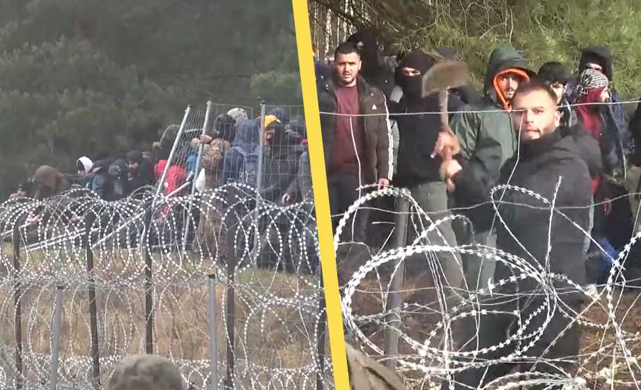 VIDEO: EU under attack – migranter försöker forcera polska gränsen