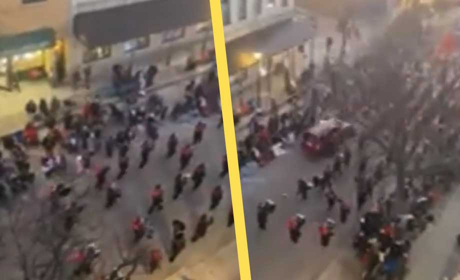 VIDEO: Bilist mejade ner deltagare i julparad – flera döda