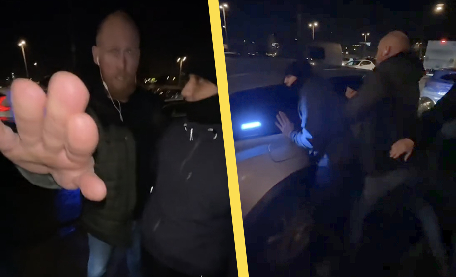 VIDEO: Maskerad man motsätter sig polisen – ”Ey vad gör du mannen”