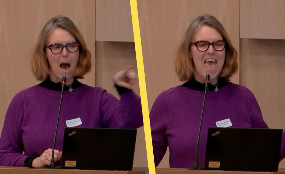 VIDEO: V-politiker rappar i regionfullmäktige: ”Ey aina – jag svär”
