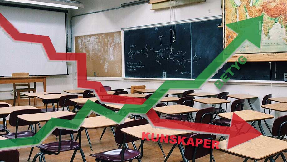 Skolbetygen går upp men kunskaperna ned
