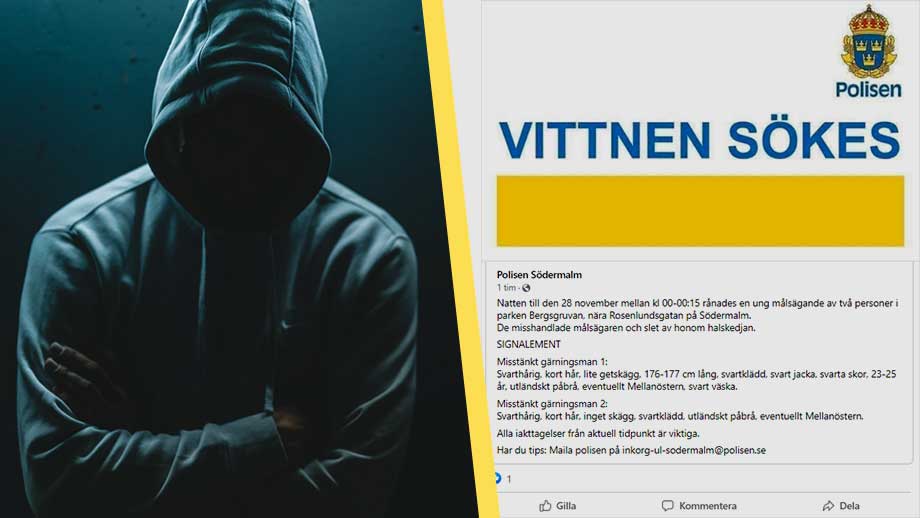 Polisen efterlyser förnedringsrånare från Mellanöstern