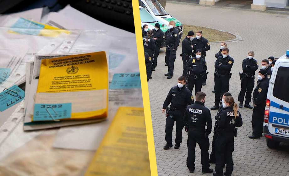 Massiv polisräd mot tyska covidpassfuskare
