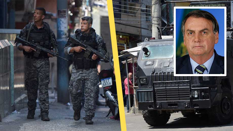 Bolsonaro sätter in 1 200 militärpoliser mot kriminella gäng i Rio