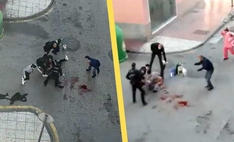 VIDEO: Går till attack mot par med machetes
