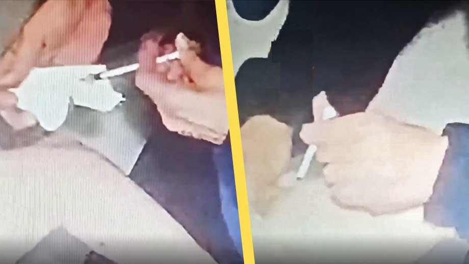 Övervakningskameror kontrollerar att covid-sprutan verkligen tas