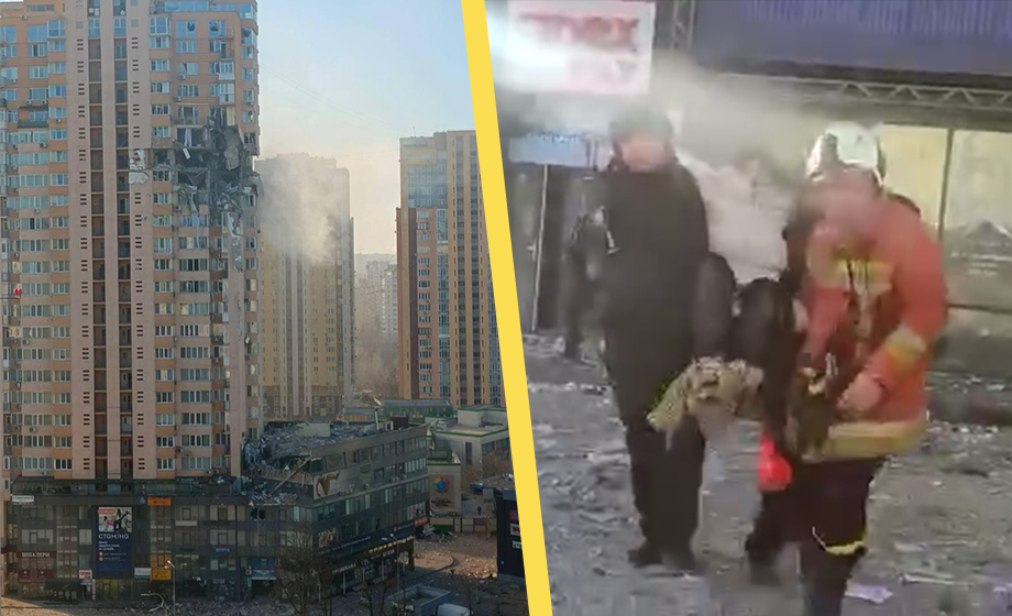 Hårda strider i Kiev – höghus träffat