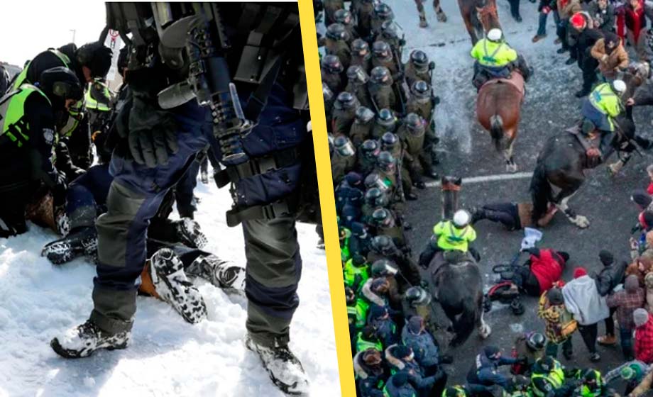 Massivt polisingripande mot lastbilsblockaden i Ottawa