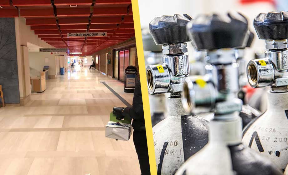 Syrgas kopplades fel – patient avled