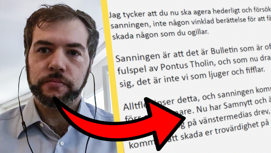 EXKLUSIVT: Sanandaji: ”Lögner” och ”smutsspel” mot Bulletin