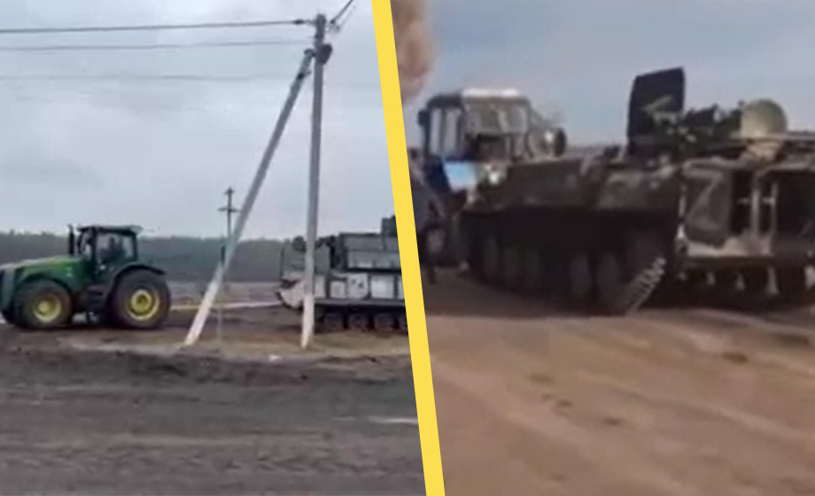 Bönder snor ryssarnas stridsfordon