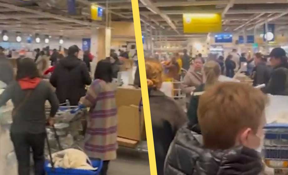 Rusning till Ikea innan verksamheten stängs ned i Ryssland