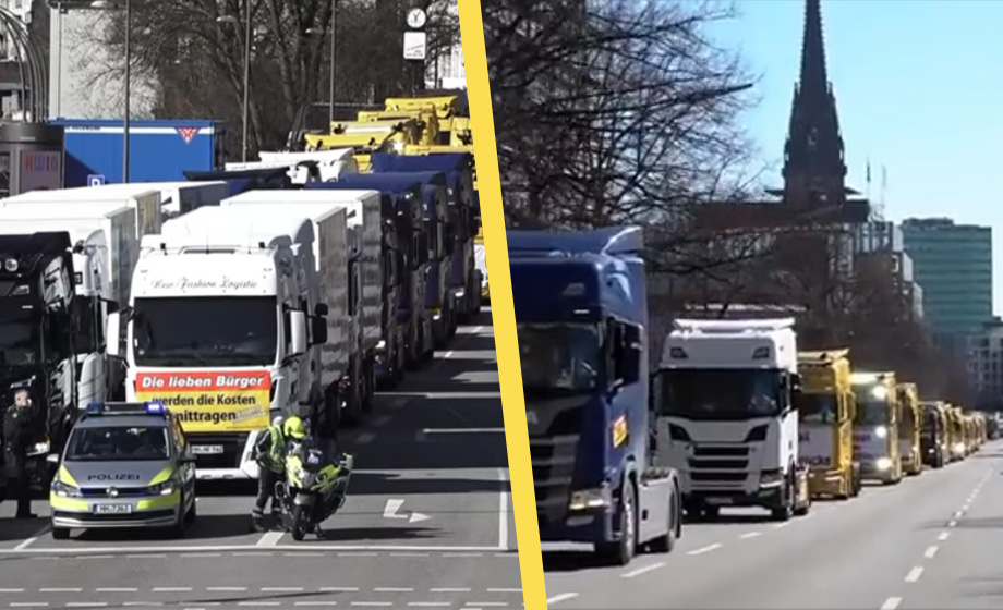 VIDEO: Se lastbilschaufförerna ta över gator