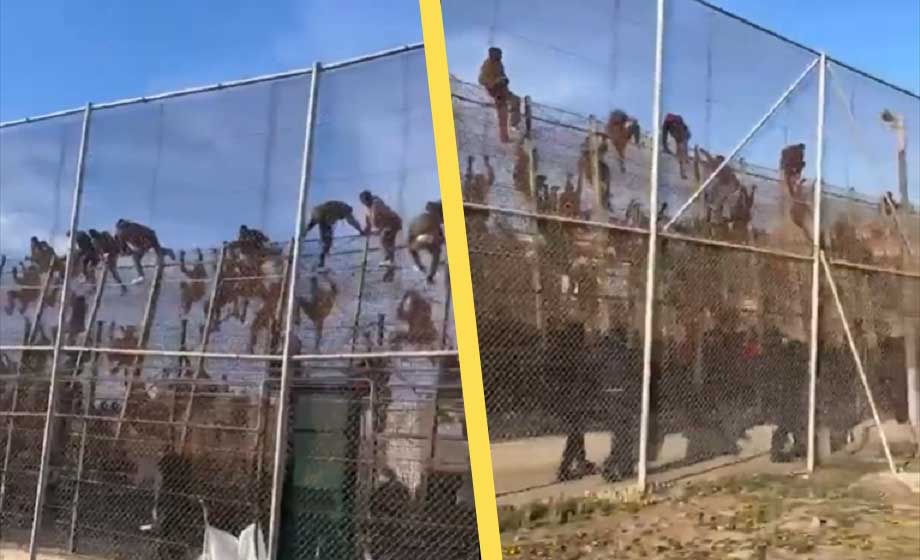 VIDEO: Tusentals afrikaner stormade spanska gränsen