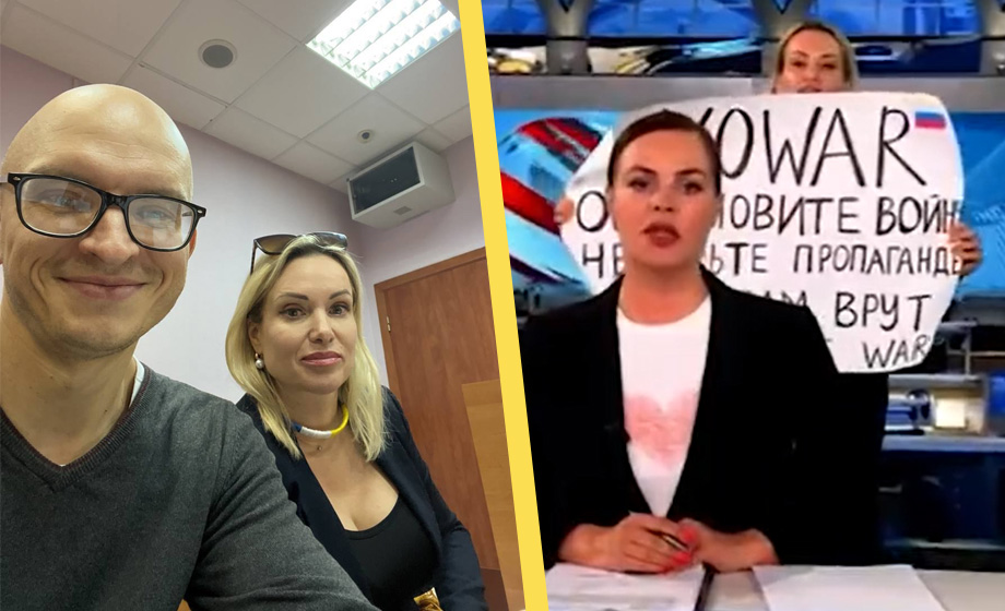 Ryska kvinnan bakom tv-protest mot Putin döms till böter