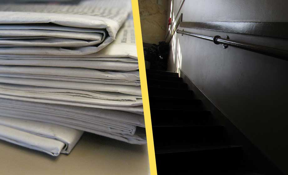 Tidningsbud överfallen av flera personer