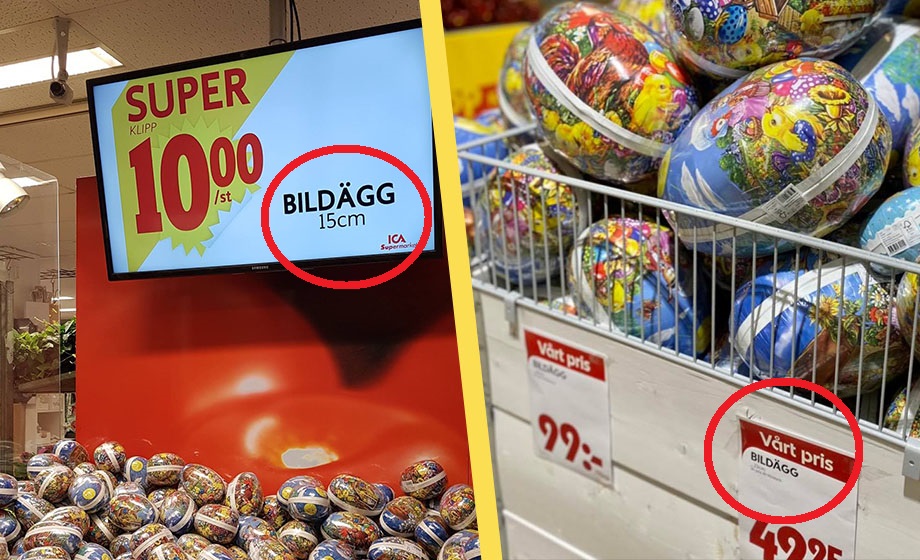 ICA säljer påskägg som ”bildägg”