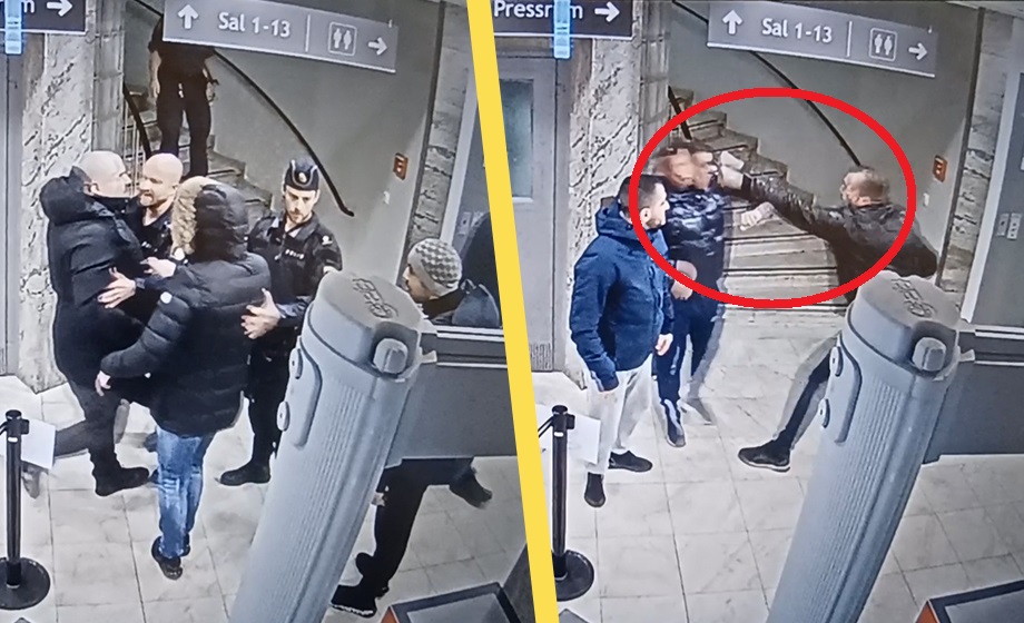 VIDEO: Gängbråk inne i tingsrätten – trots poliser