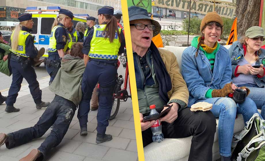 Klimatextremister stoppade trafiken i centrala Stockholm
