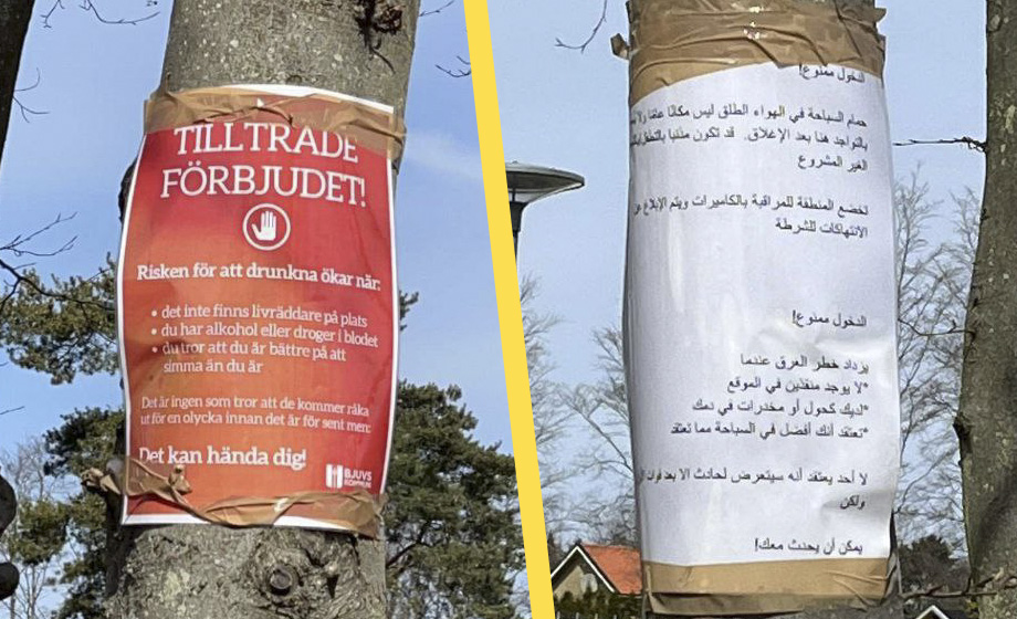 SD-kommun badvarnar på arabiska