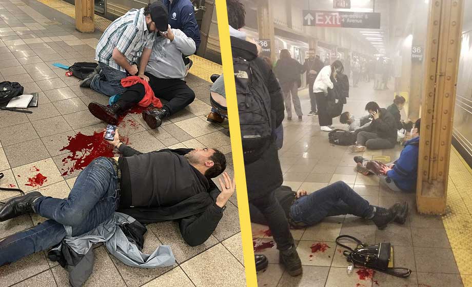 Masskjutning på tunnelbanestation i New York