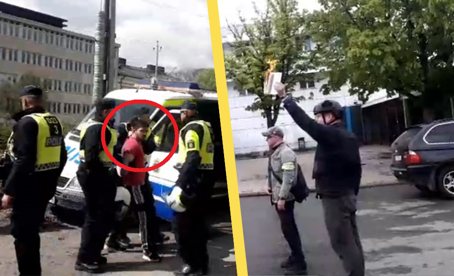 Se när Paludan brände koraner i Uppsala och Stockholm