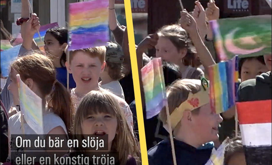 Luleåskola anordnade regnbågsparad för sexåringar