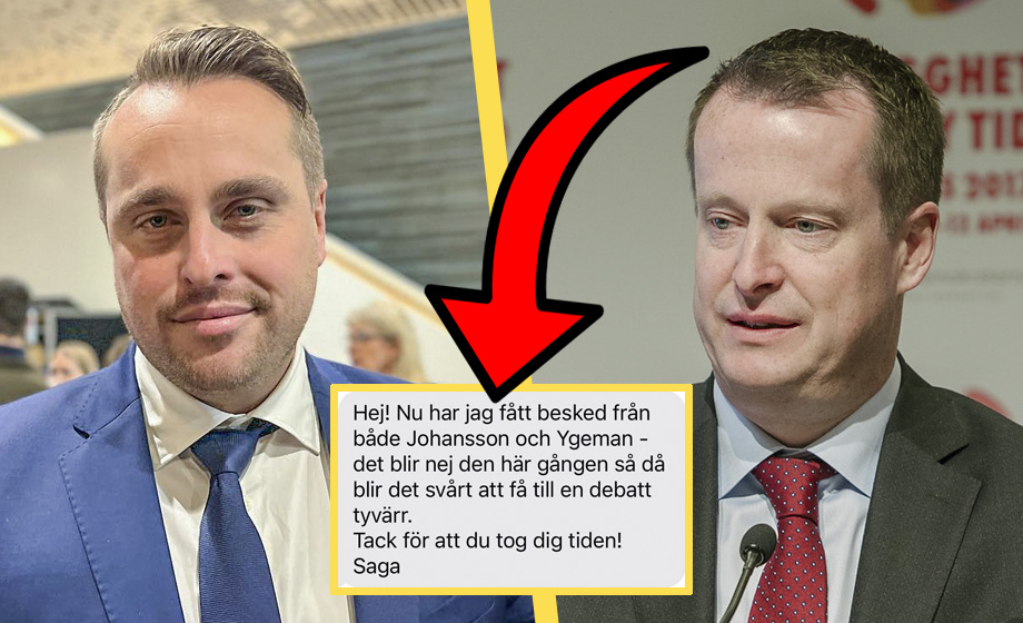 SMS visar: Regeringen vägrar debattera med Sonesson
