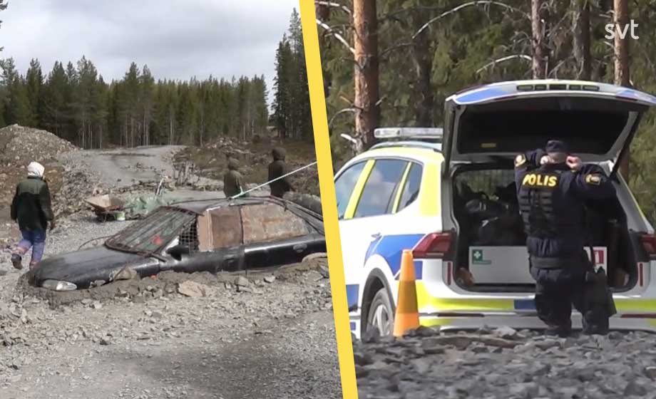 Vindkraftsbygge möter på protester – kedjar fast sig i bil