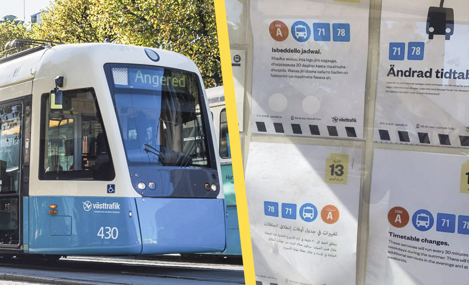 Västtrafik: Därför informerar vi på arabiska, men inte ukrainska