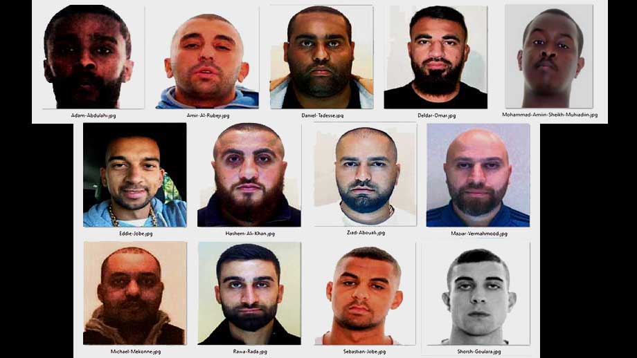 13 dömda gängledare i Göteborg – samtliga är invandrare