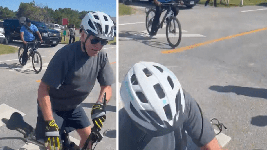 VIDEO: Biden ramlar av cykel