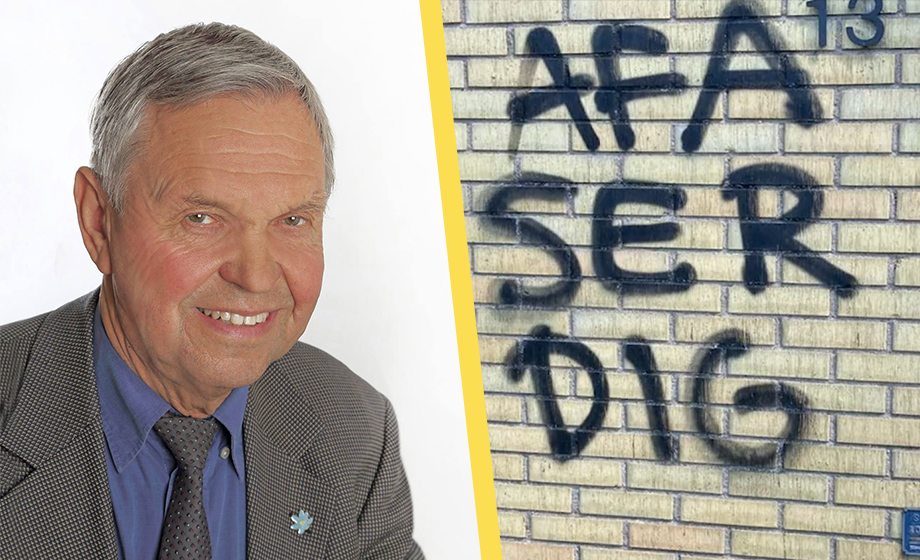 80-årig politiker fick hemmet vandaliserat: ”AFA SER DIG”