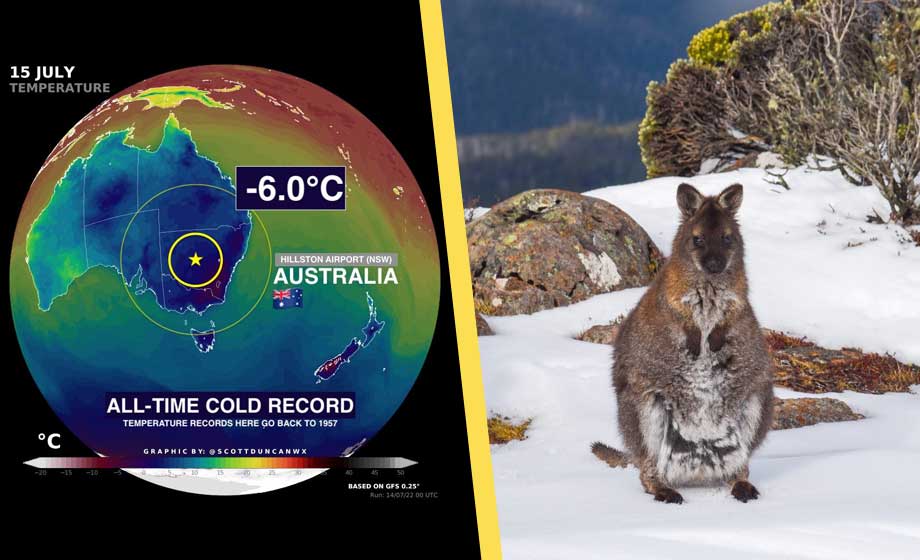 Köldrekord i Australien