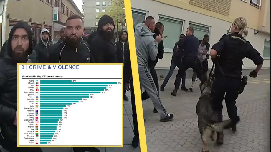 Ipsos: Sverige toppar världslistan över oro för brott – före Sydafrika och Brasilien