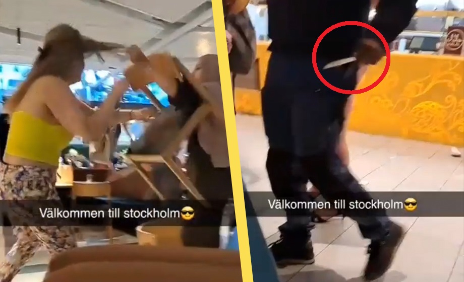 VIDEO: Se invandrarkaoset i Kista galleria – möbler och porslin flyger