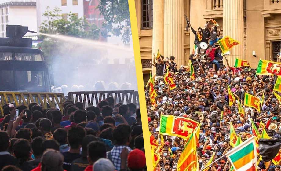 Tusentals stormar presidentens residens